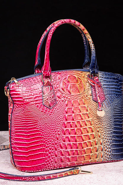 Gradient PU Leather Handbag Pink Blue One Size Easy Apparels