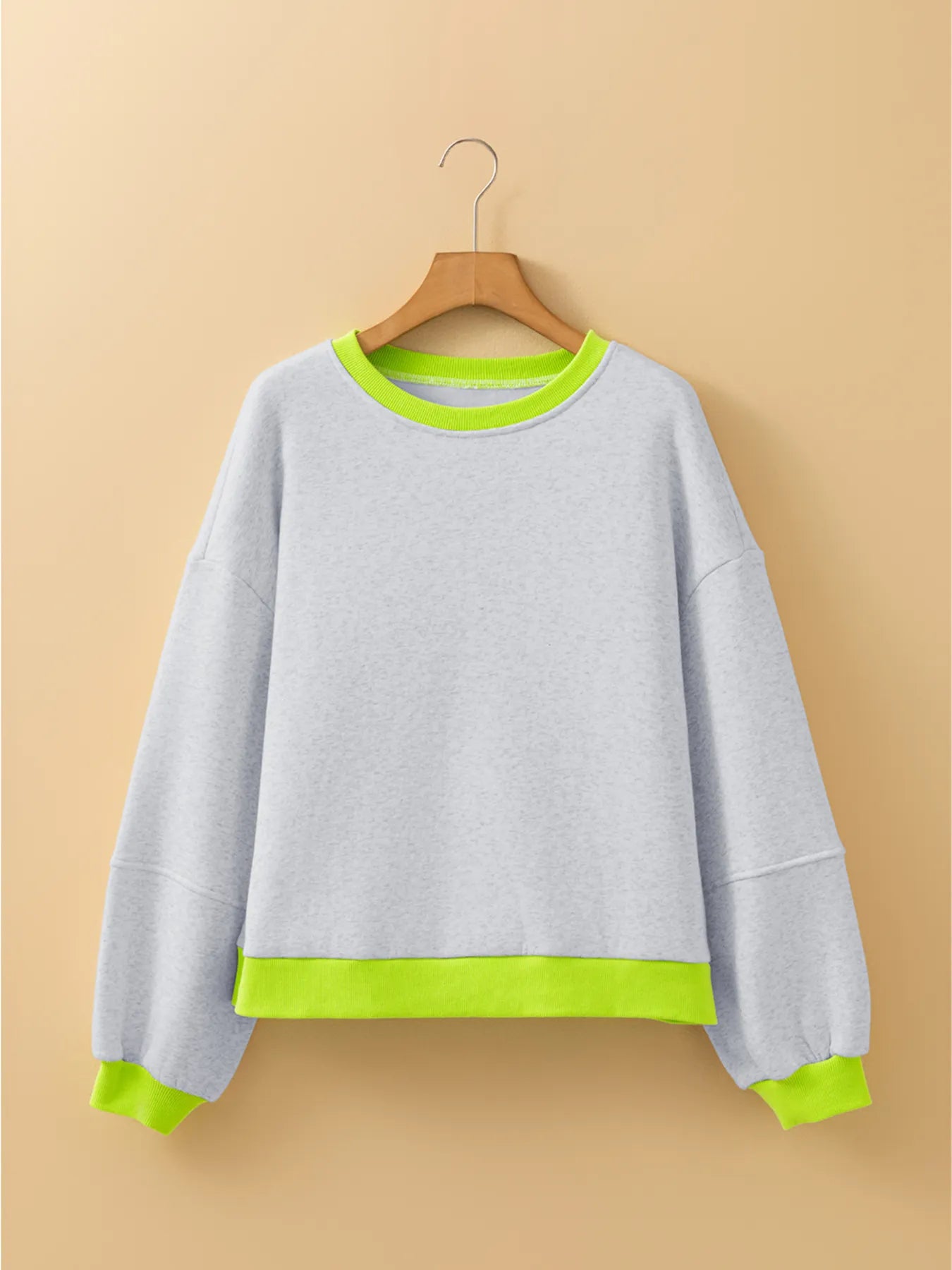 Trendsi Contrast Trim Oversized Sweatshirt