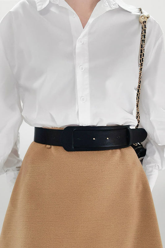 PU Leather Belt Black One Size Easy Apparels