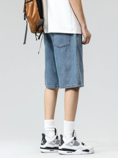 Men's Plus Size Drawstring Denim Shorts Easy Apparels