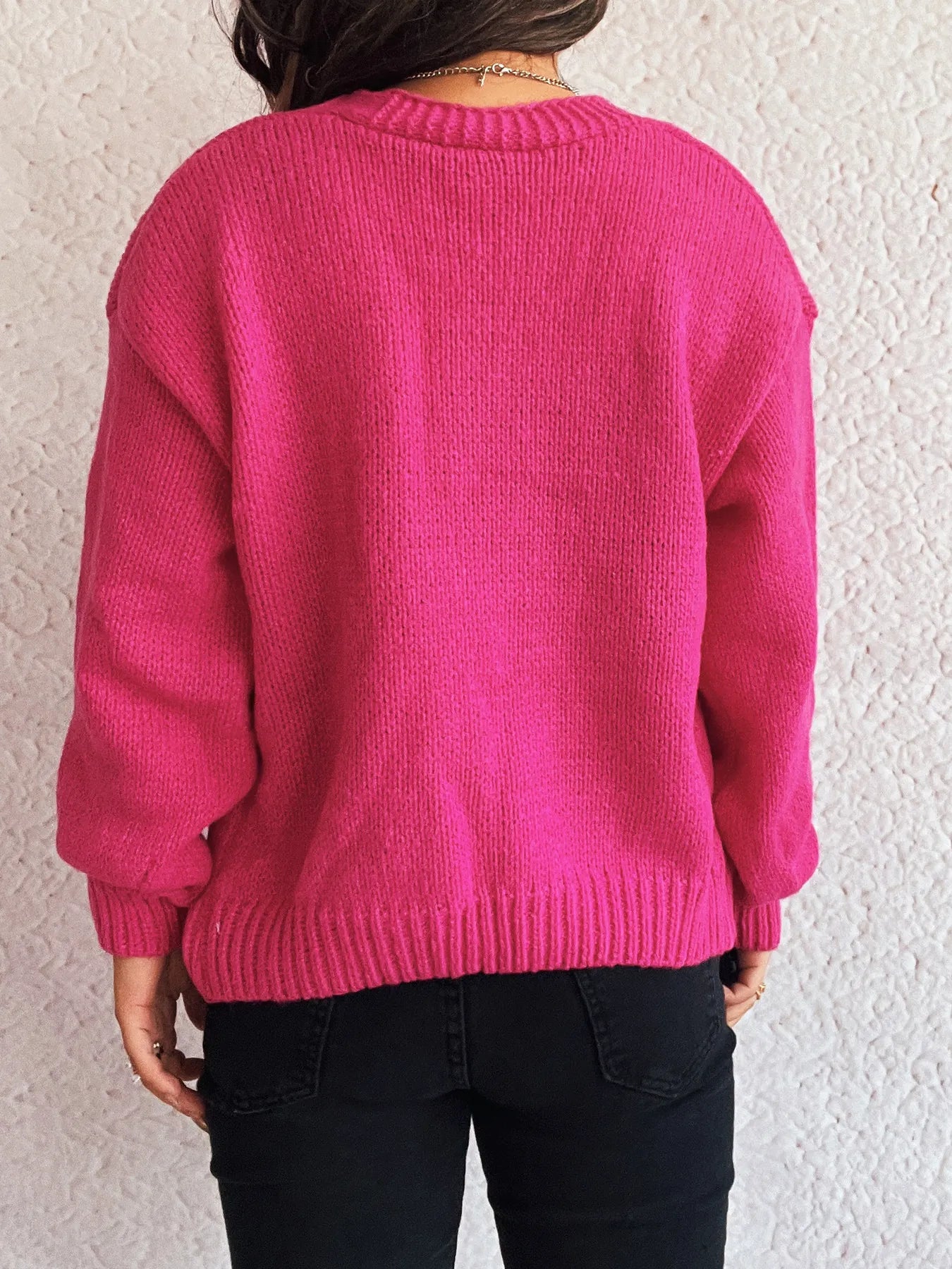 Flower Open Front Long Sleeve Cardigan Easy Apparels