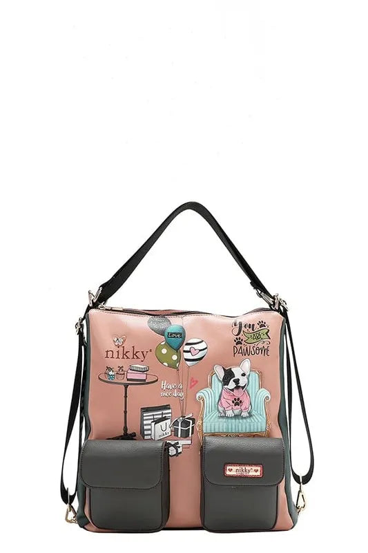 Nicole Lee USA Multifunction Adjustable Strap Eco-Leather Backpack Apricot One Size Easy Apparels