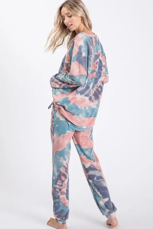BiBi Tie Dye French Terry Casual Pants Easy Apparels