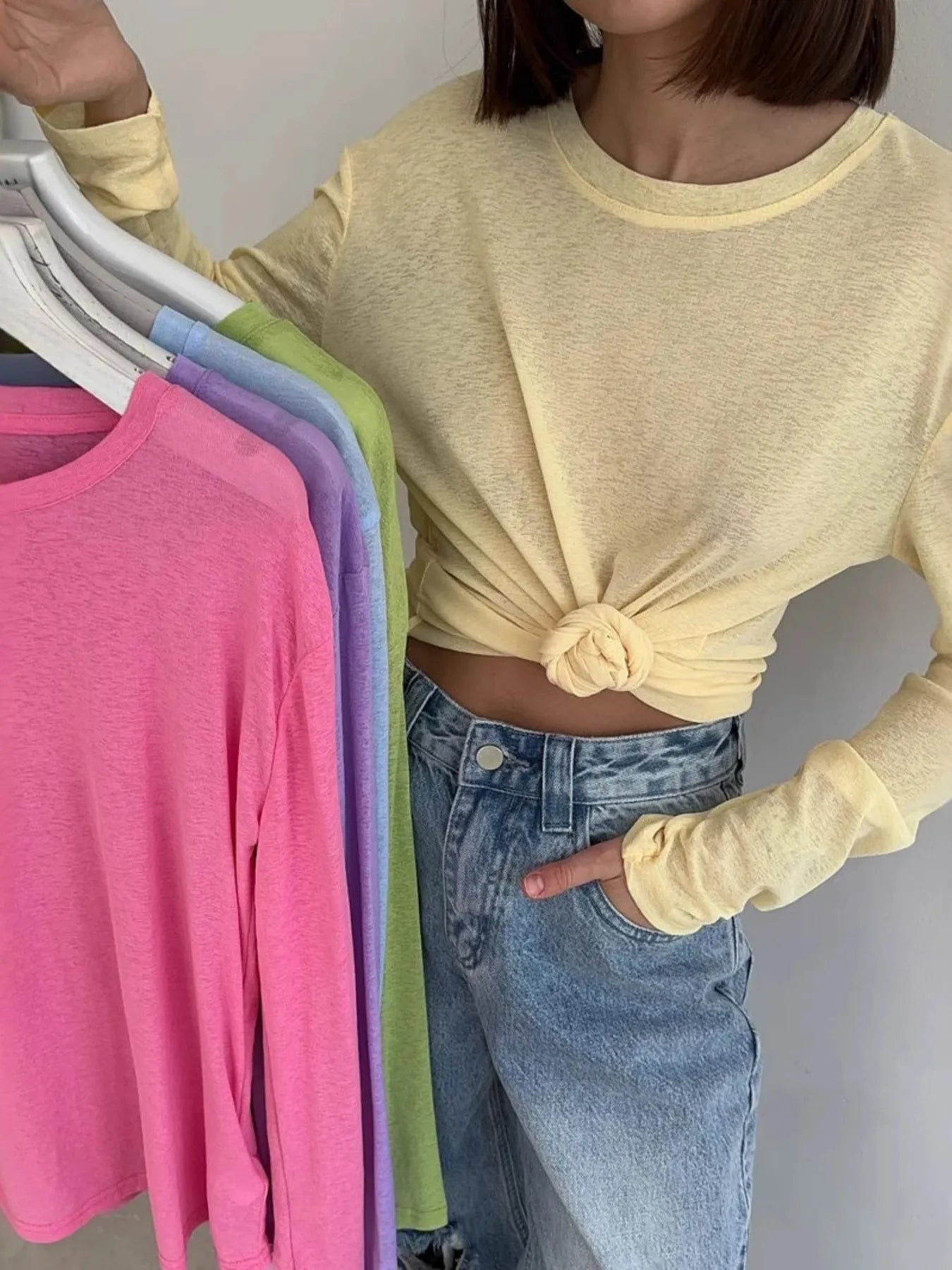 Trendsi Knotted Long Sleeve T-Shirt