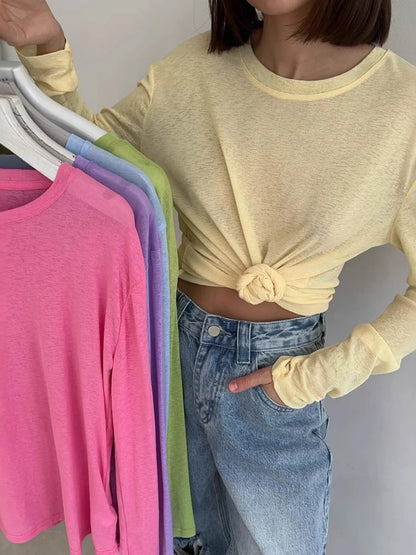 Trendsi Knotted Long Sleeve T-Shirt