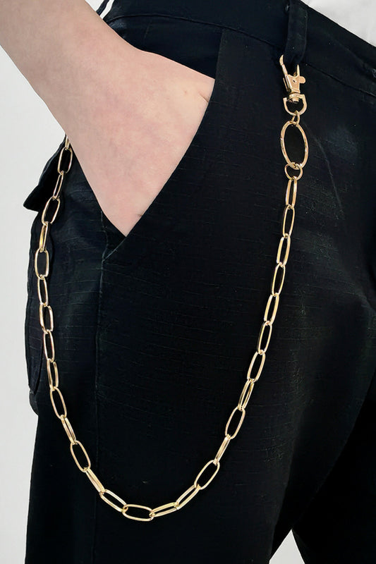 Iron Chain Belt Gold One Size Easy Apparels