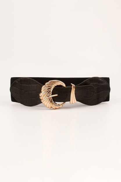 Shell Alloy Buckle Elastic Belt Easy Apparels