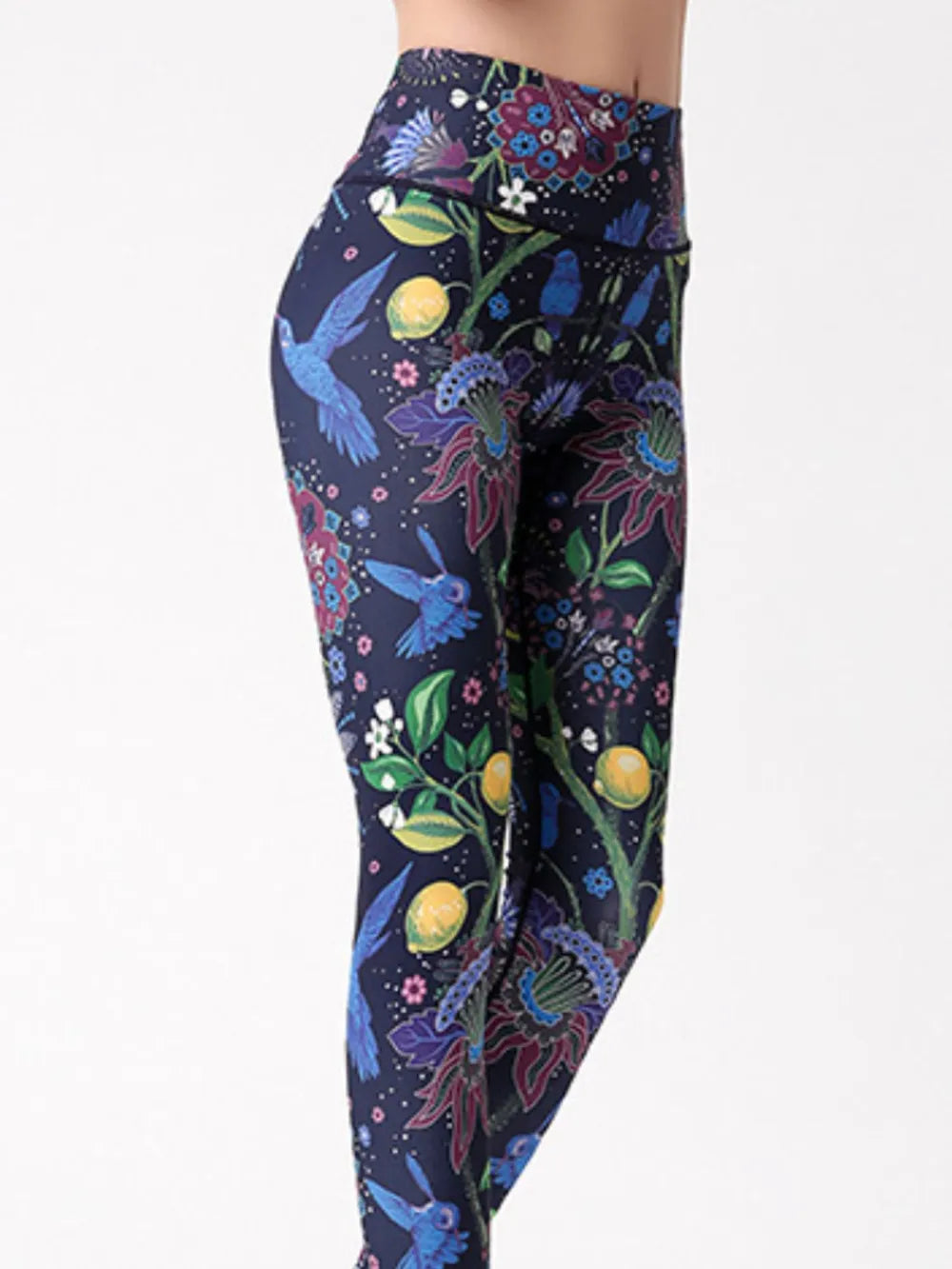 Printed High Waist Active Leggings Easy Apparels