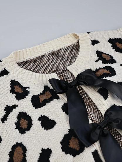 Leopard Tie Front Cardigan Easy Apparels