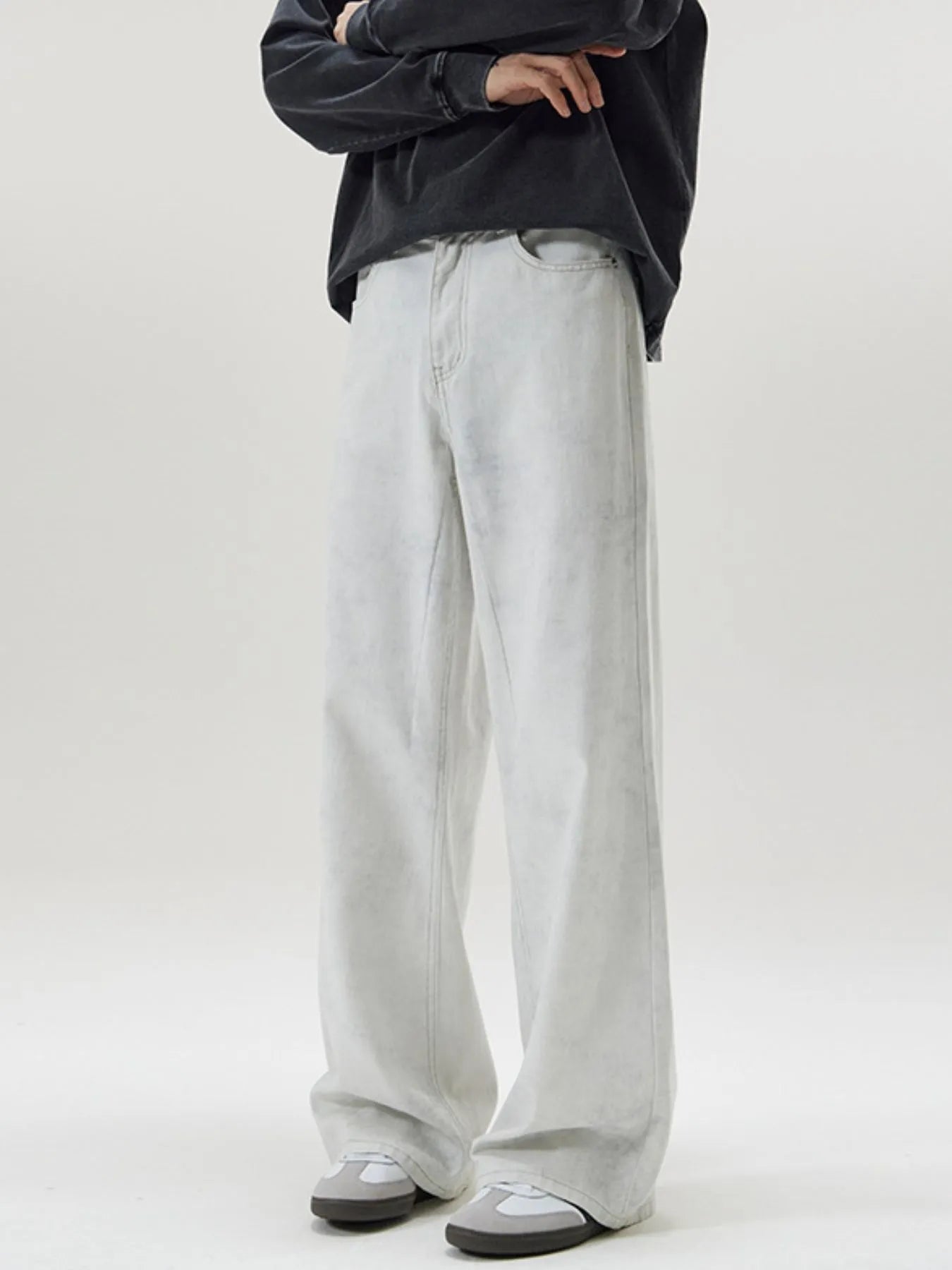 Men's Full Size Washed Wide Leg Pants Plus Size Easy Apparels