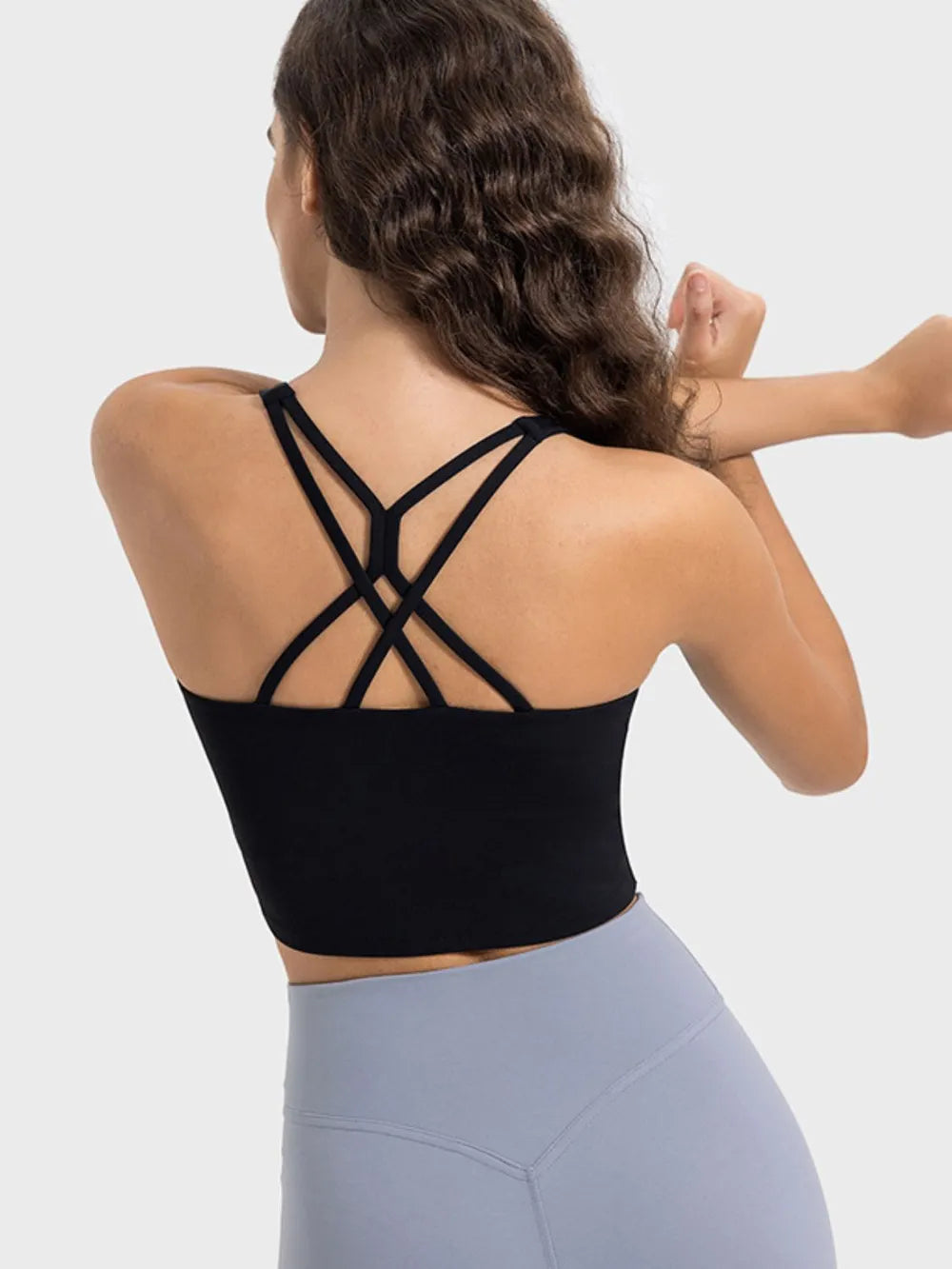 Millennia Crisscross Round Neck Active Tank Easy Apparels