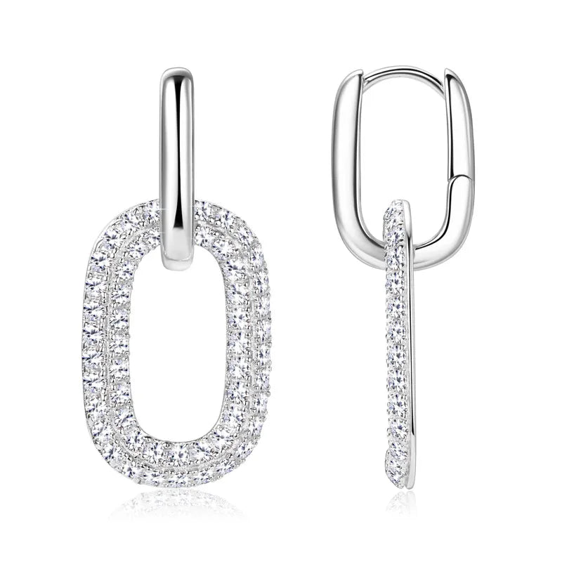2.16 Carat Moissanite 925 Sterling Silver Earrings Easy Apparels