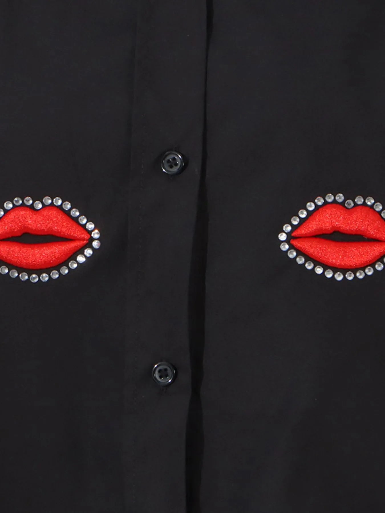 Trendsi Lips Button Up Long Sleeve Shirt