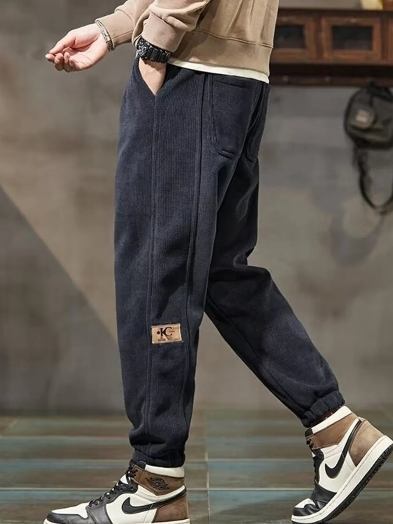 Men's Plus Size Casual Joggers with Pockets Gray Easy Apparels