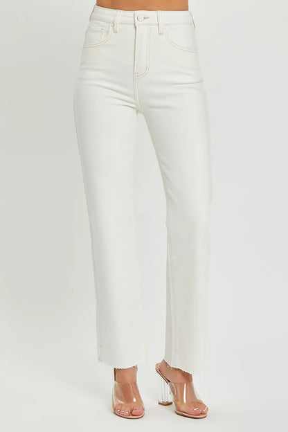 RISEN Full Size High Rise Tummy Control Straight Jeans Easy Apparels