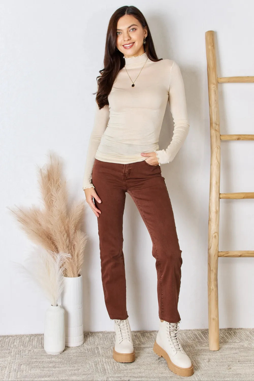 Trendsi Zenana Mock Neck Layering Top