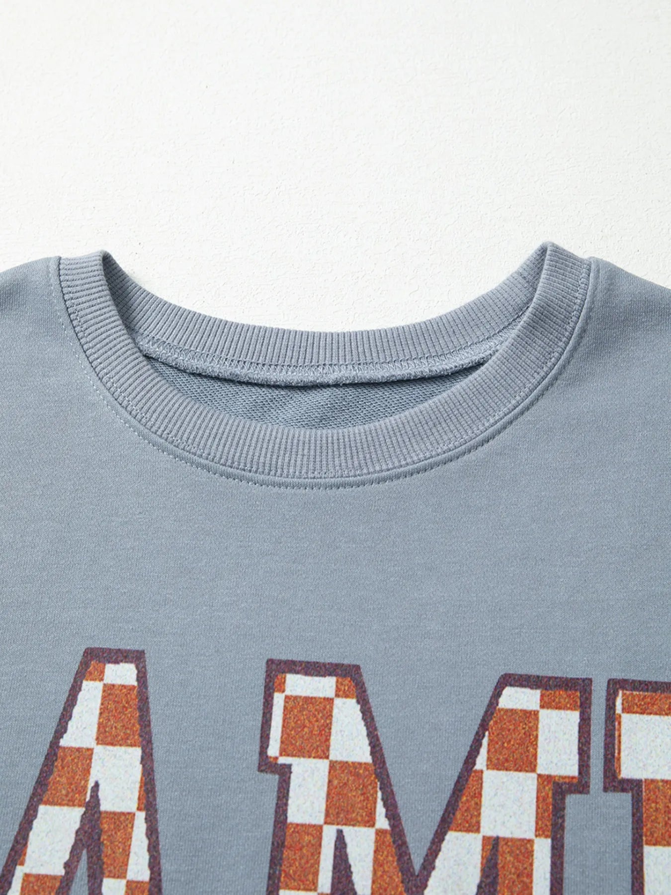 Trendsi Game Day Checkered Oversized Sweatshirt