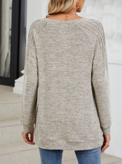 Trendsi Round Neck Long Sleeve T-Shirt