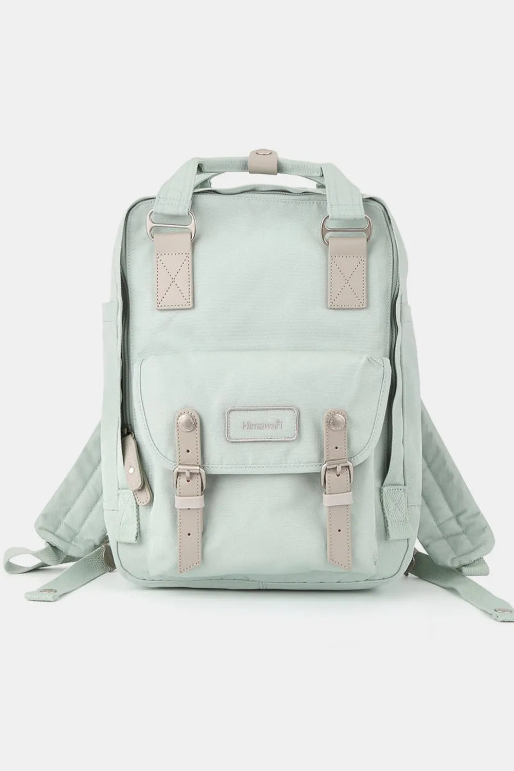 Himawari Contrast Water and Scratch-Resistant Nylon Backpack Bag Mint One Size Easy Apparels