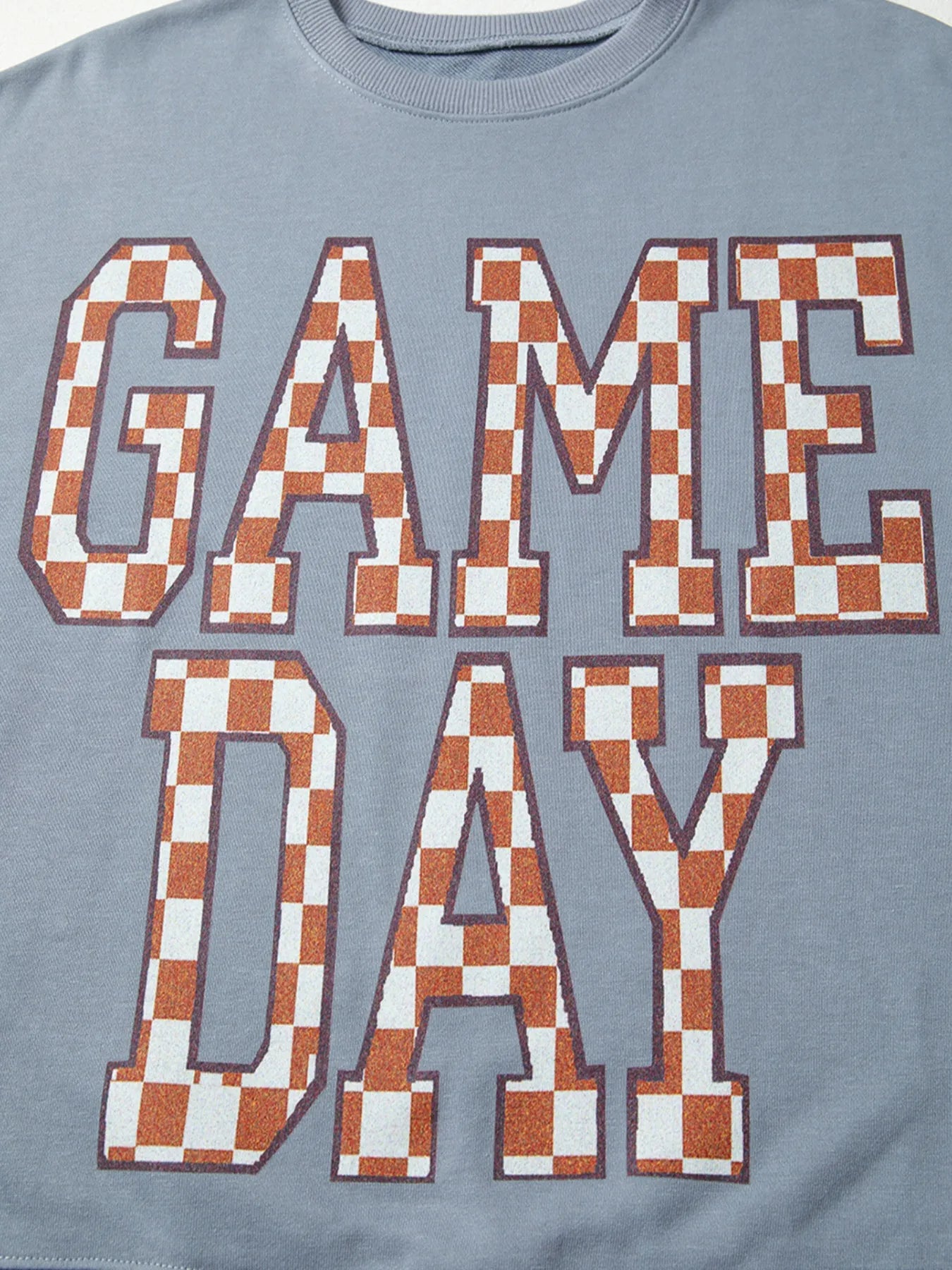 Trendsi Game Day Checkered Oversized Sweatshirt