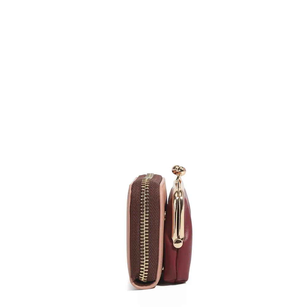 Nicole Lee USA Kiss-Lock Vegan Leather Mini Wallet Easy Apparels