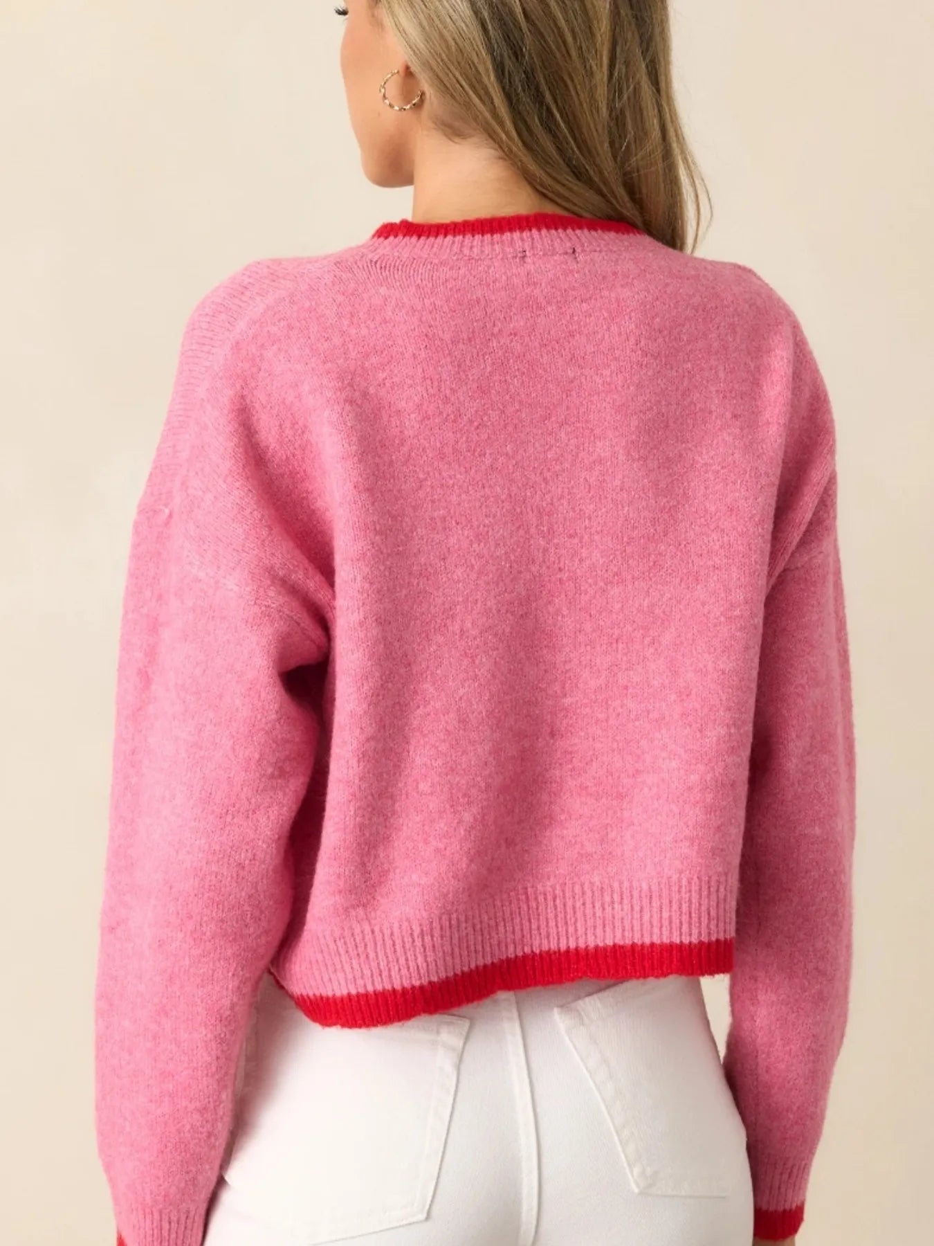 Trendsi Strawberry Round Neck Long Sleeve Sweater