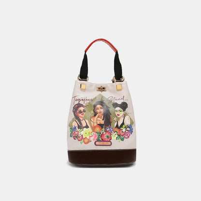 Nicole Lee USA Multifunctional Bucket Bag Backpack Together we stand One Size Easy Apparels