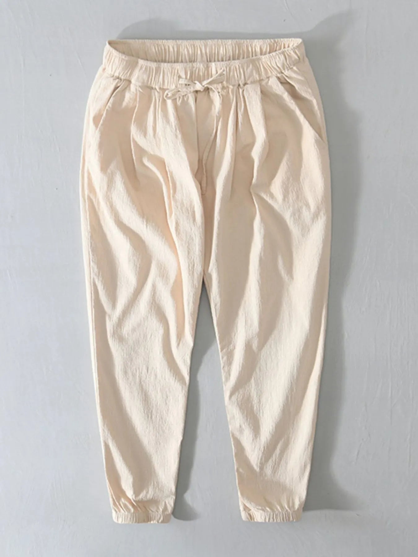 Men's Plus Size Casual Drawstring Joggers Apricot Easy Apparels