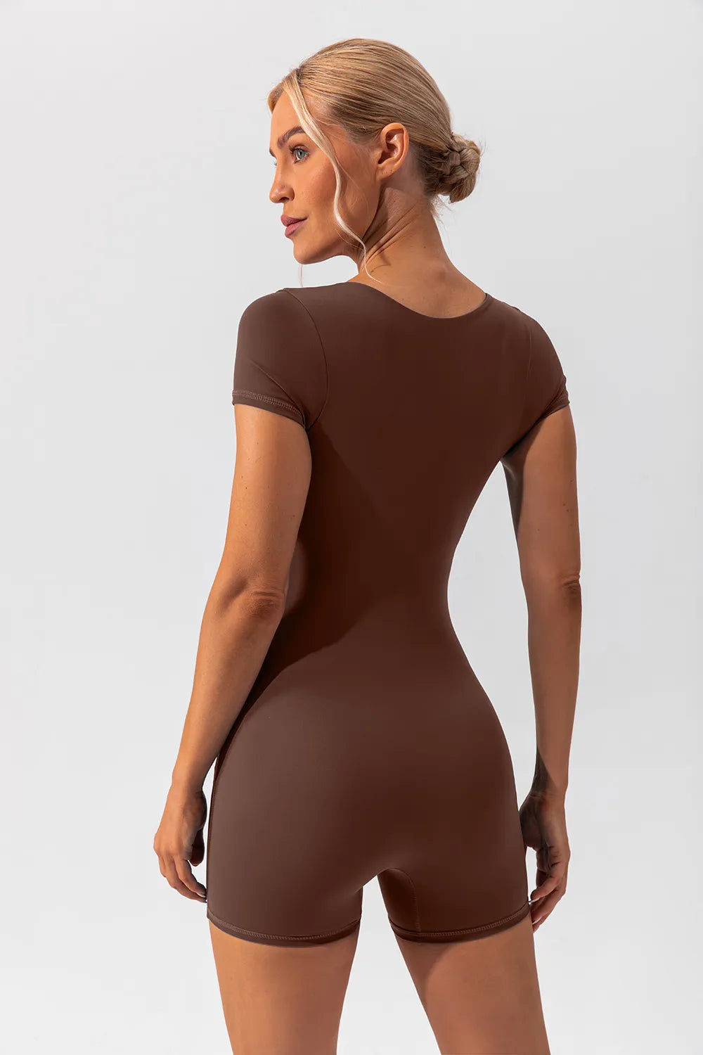 Square Neck Cap Sleeve Active Romper Easy Apparels