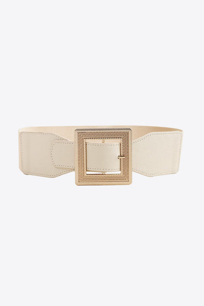 PU Leather Belt Ivory One Size Easy Apparels
