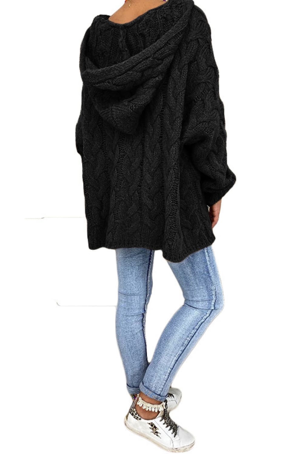 Cable-Knit Hooded Sweater Easy Apparels