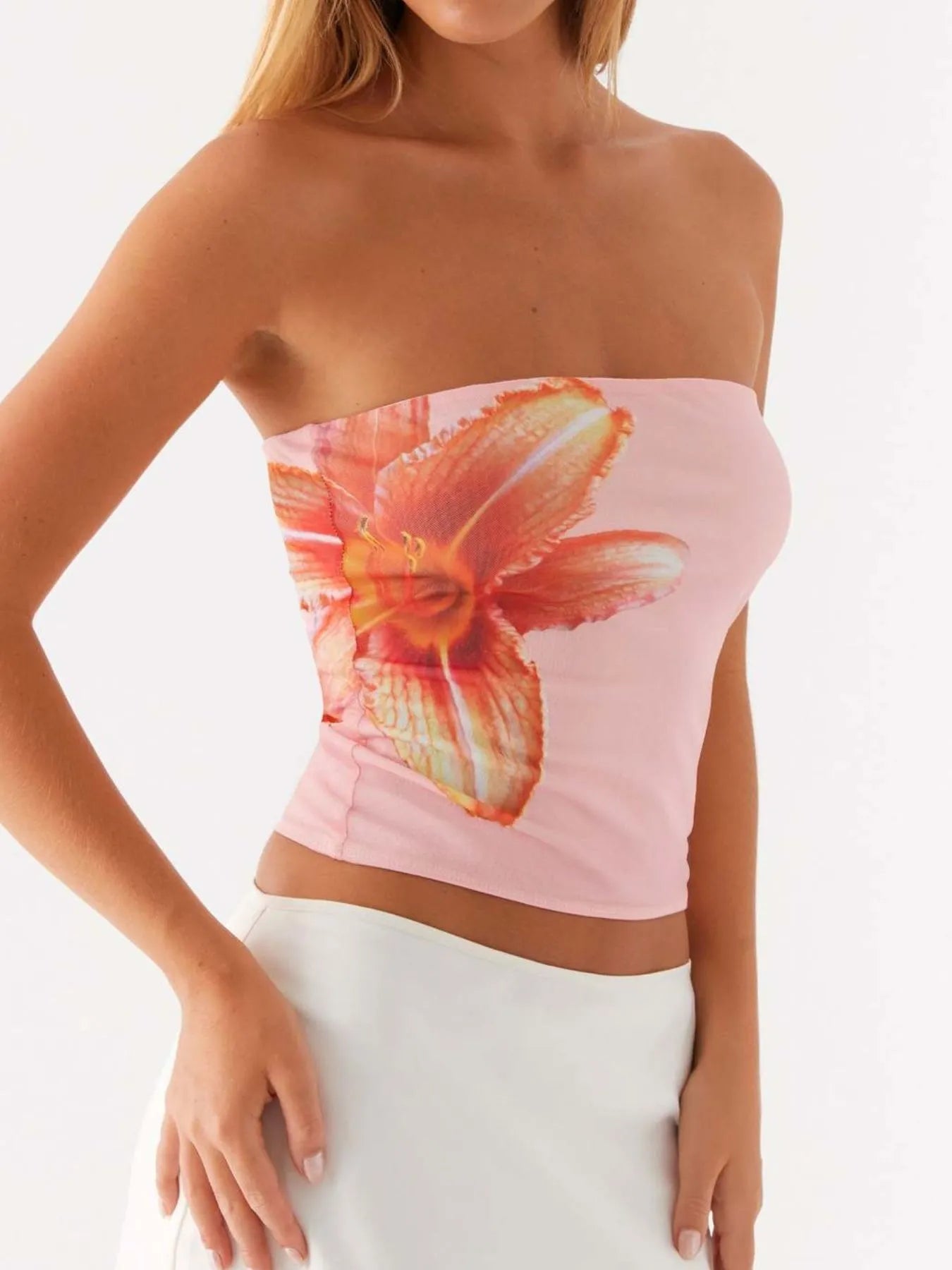 Trendsi Flower Tube Top