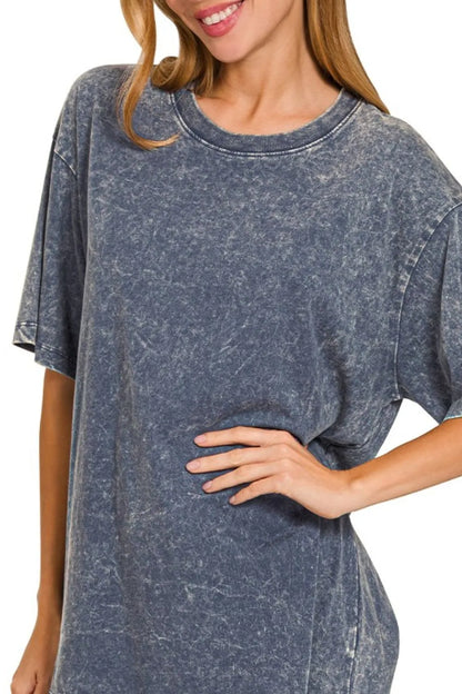 Trendsi Zenana Washed Short Sleeve Top