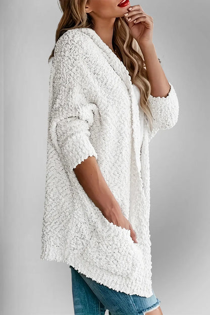 Double Take Pocketed Open Front Long Sleeve Cardigan Easy Apparels