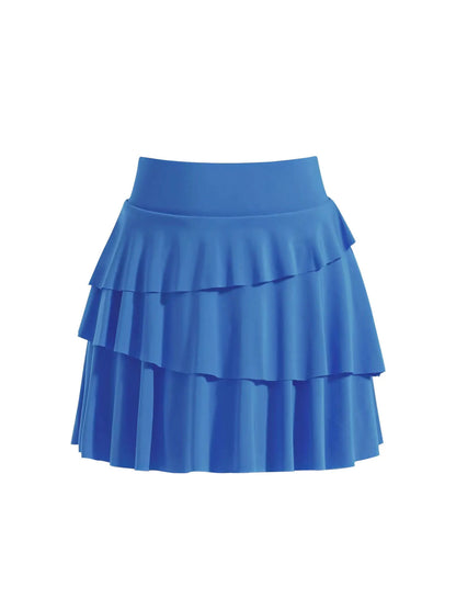 Tiered Ruffle Active Skort Easy Apparels