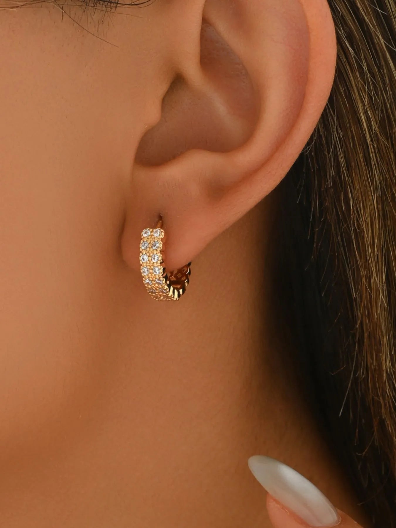 Inland Zircon Hoop Earrings Easy Apparels