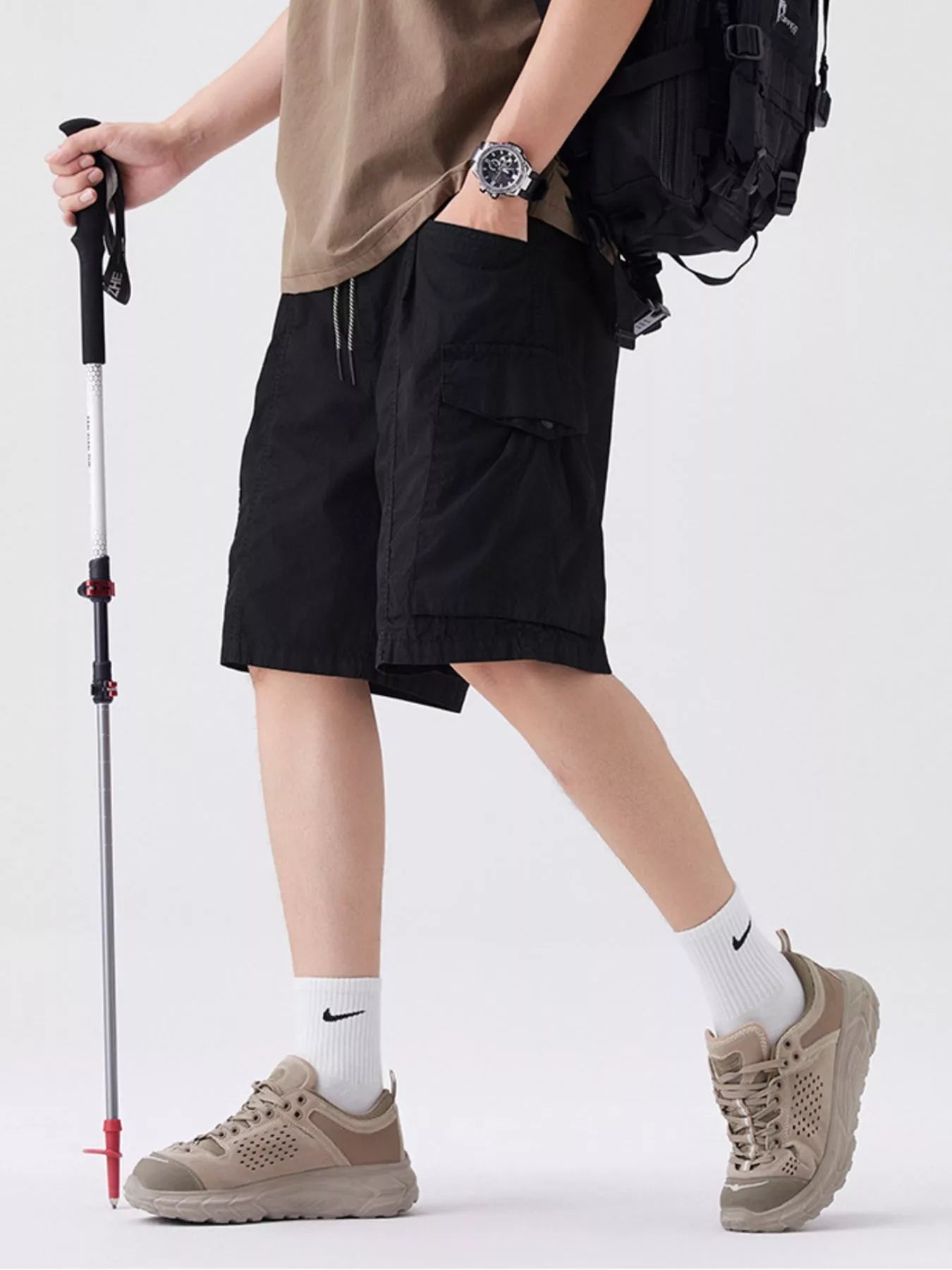 Men's Full Size Drawstring Cargo Shorts Plus Size Easy Apparels
