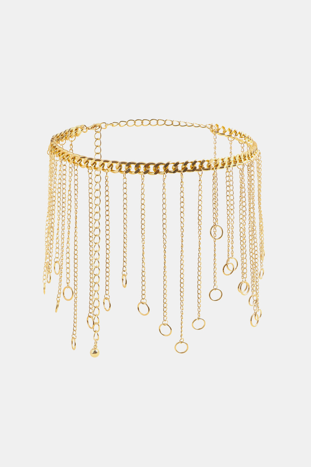 Fringe Chain Alloy Belt Gold One Size Easy Apparels