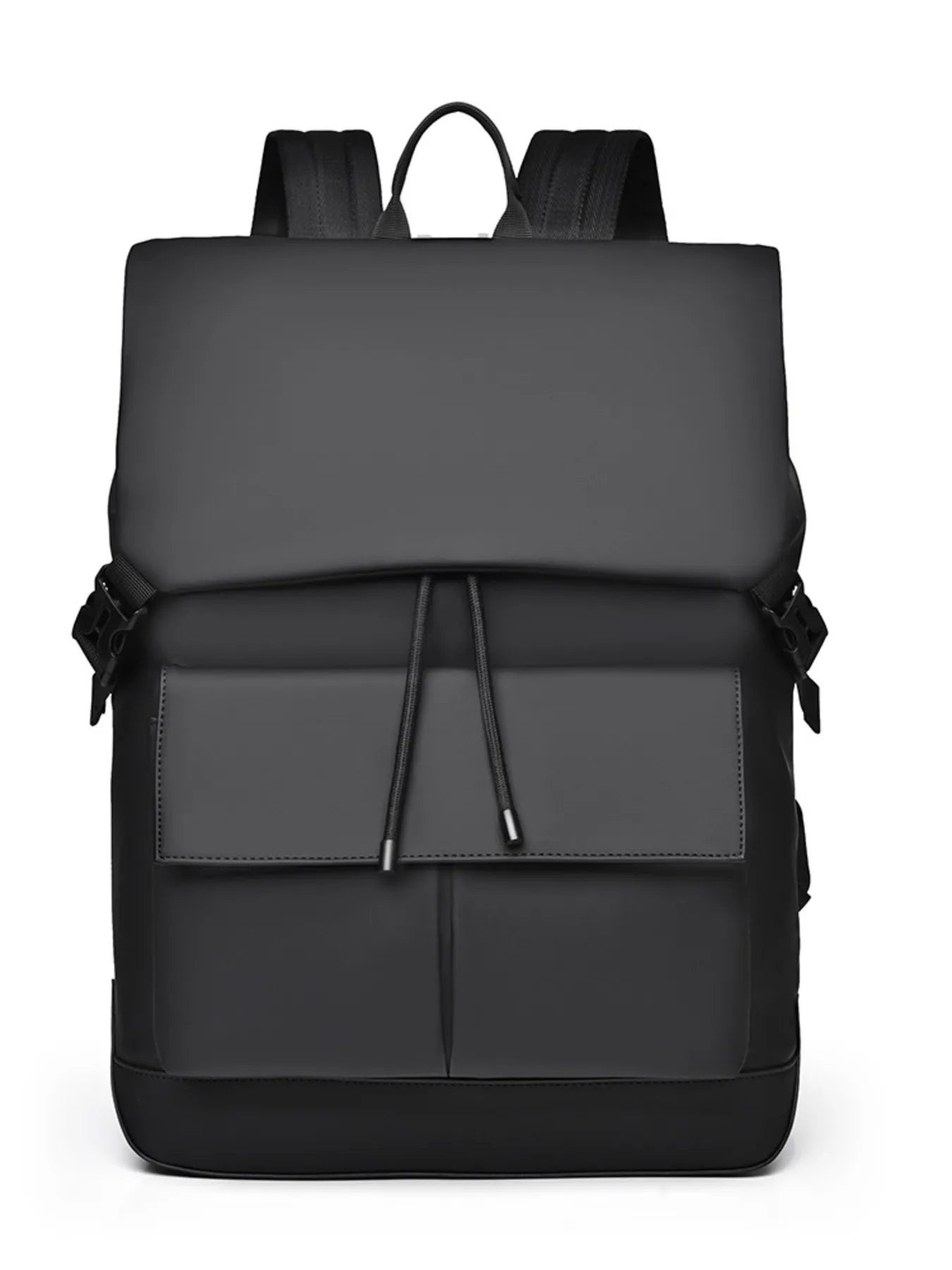 Modern Drawstring Backpack Bag Fashionable Black One Size Easy Apparels
