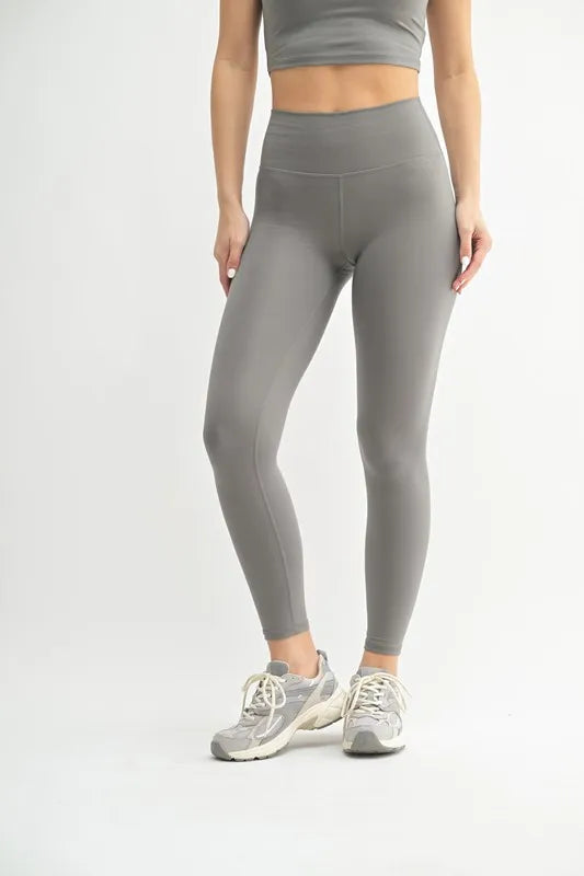 MONO B Venice Cloud Light Contour High-Waisted Leggings NEW PEWTER Easy Apparels
