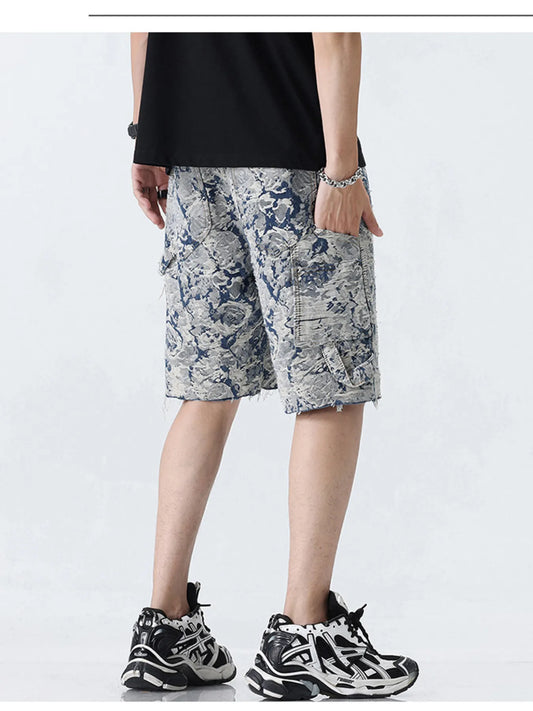 Men's Loose Fit Denim Shorts with Pockets Easy Apparels
