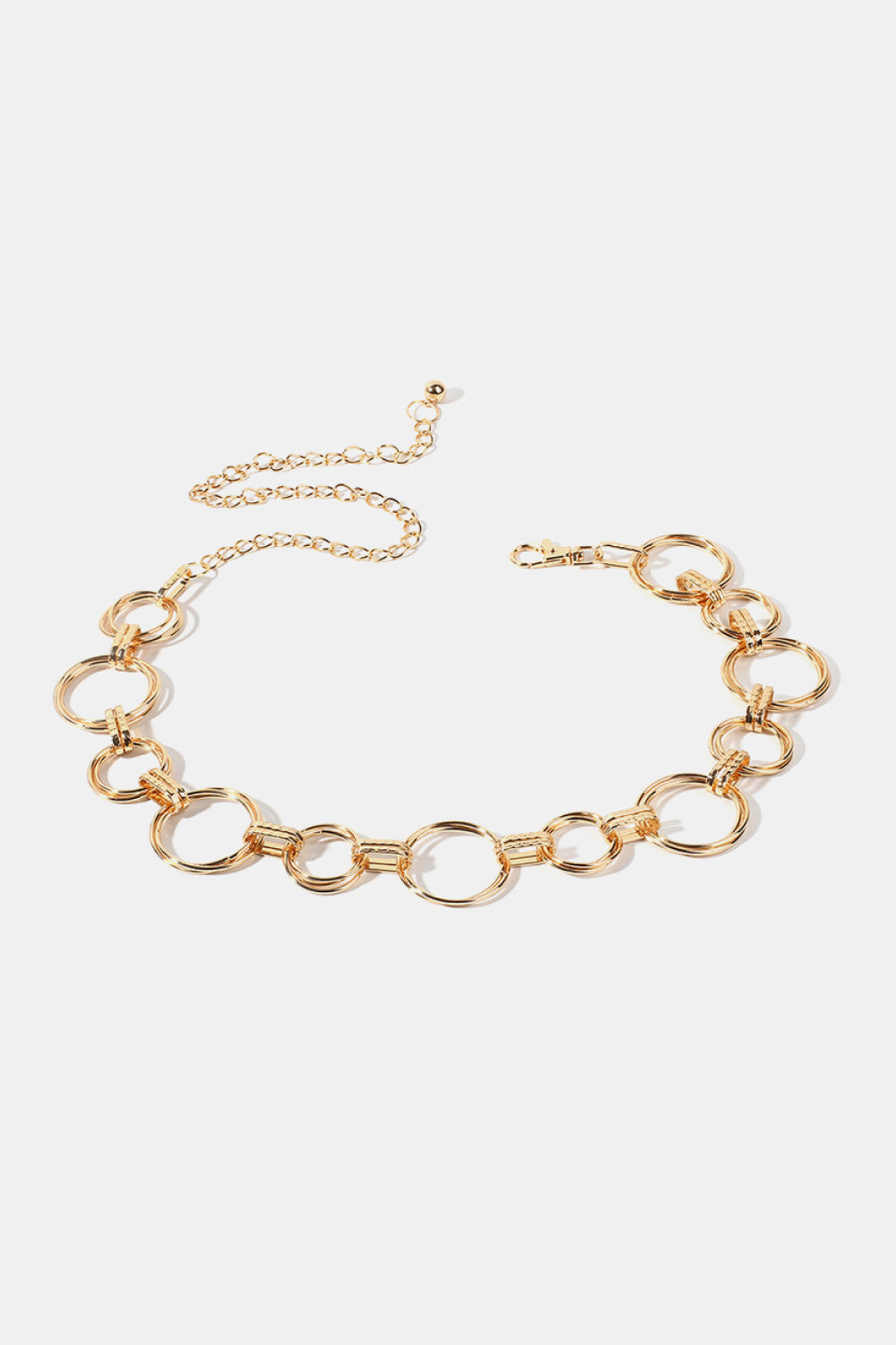 Alloy Chain Circle Shape Belt Gold One Size Easy Apparels