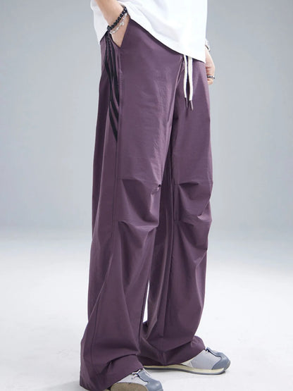 Men's Drawstring Ruched Pants with Side Stripes Easy Apparels