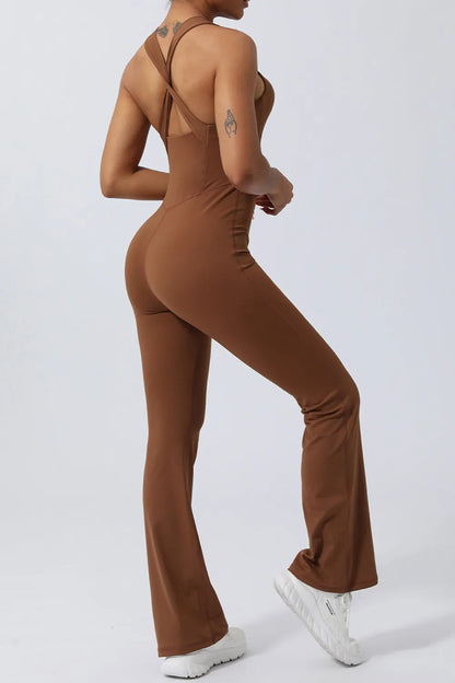 Crisscross Wide Strap Sleeveless Jumpsuit Easy Apparels