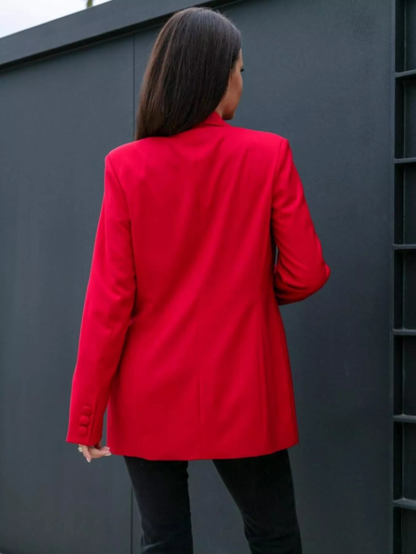 Lapel Collar Long Sleeve Blazer Easy Apparels