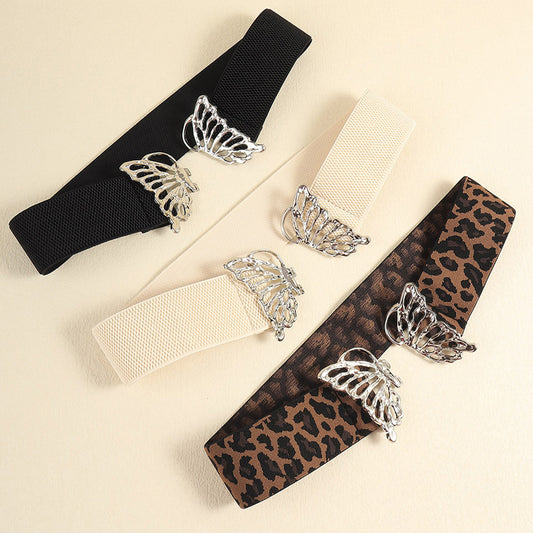 Butterfly Alloy Buckle Elastic Belt Easy Apparels