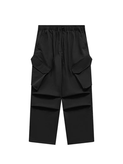 Men's Wide Leg Cargo Pants Black Easy Apparels