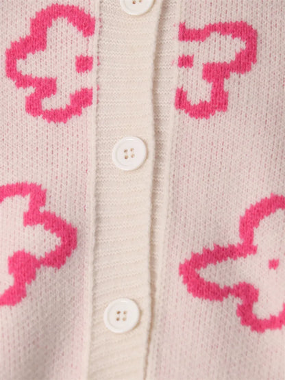 Floral Pattern Button-Up Cardigan Easy Apparels