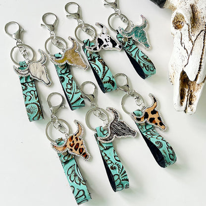 Rhinestone Bull Keychain Easy Apparels