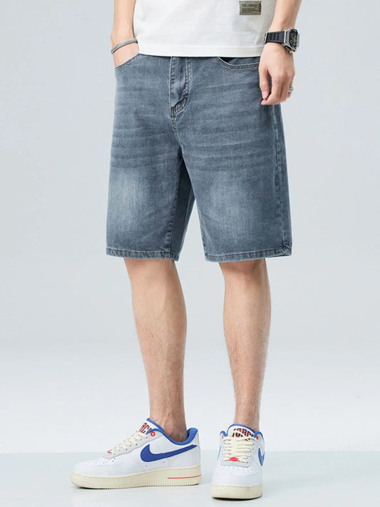 Men's Washed Denim Shorts with Pockets Easy Apparels